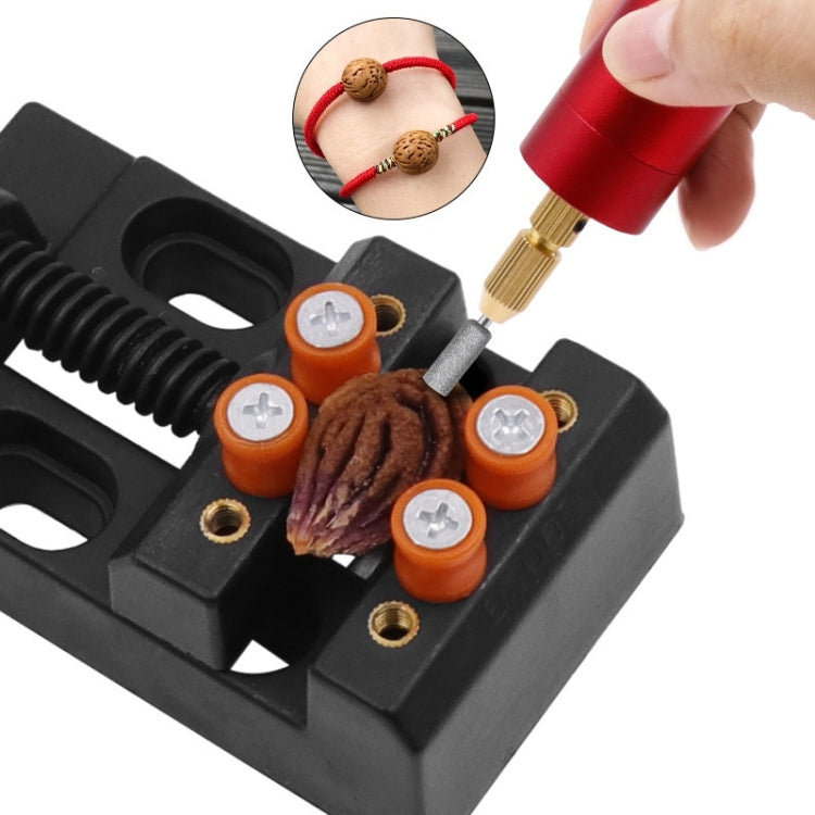 Eight-Hole Mini Flat Bench Vise Bodhi Beads Walnut Fixture(Black) - Others by PMc TechLife | Online Shopping South Africa | PMc TechLife | Buy Now Pay Later Mobicred