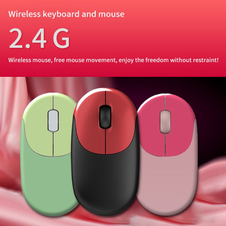 FV-W10  86-Keys 2.4G Wireless Keyboard and Mouse Set(Green Mixed) - free shipping - PMC Jewellery - Order now!
