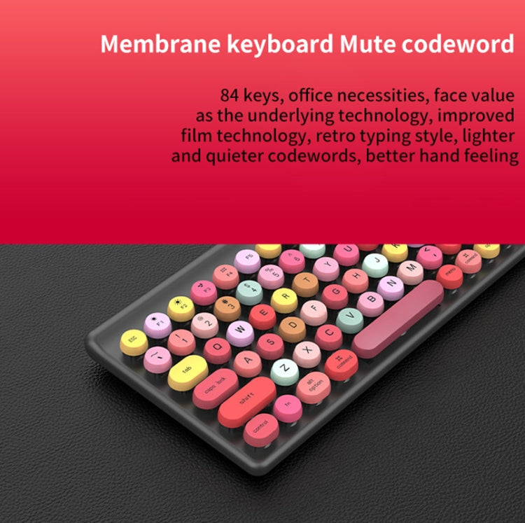 FV-W10  86-Keys 2.4G Wireless Keyboard and Mouse Set(Green Mixed) - free shipping - PMC Jewellery - Order now!