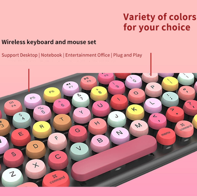 FV-W10  86-Keys 2.4G Wireless Keyboard and Mouse Set(Pink Mixed) - Wireless Keyboard by PMC Jewellery | Online Shopping South Africa | PMC Jewellery | Buy Now Pay Later Mobicred