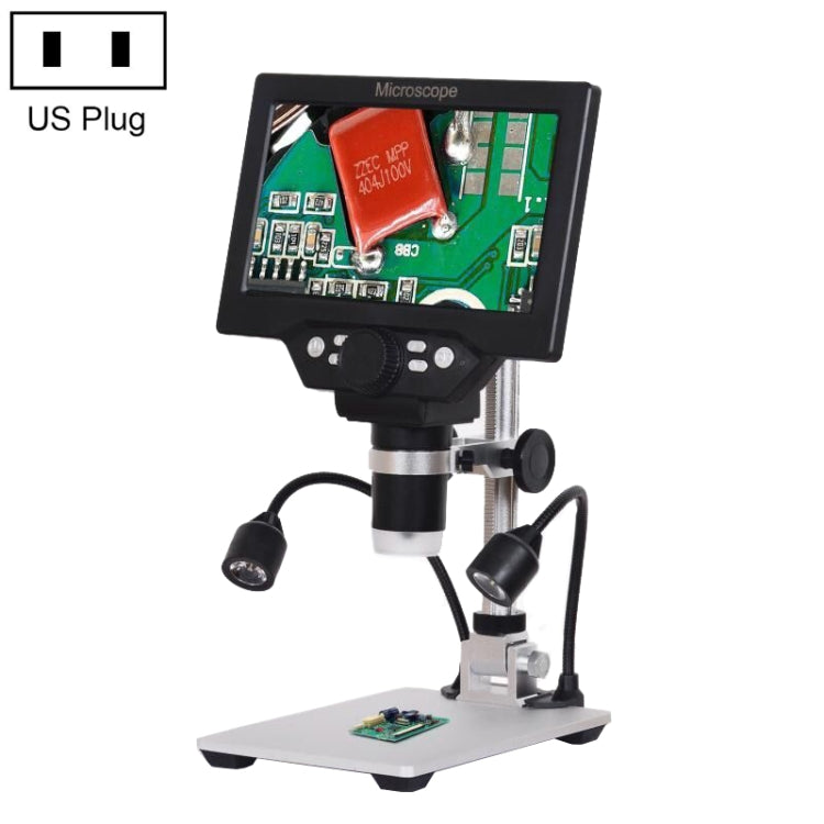 G1200D 7 Inch LCD Screen 1200X Portable Electronic Digital Desktop Stand Microscope(US Plug With Battery) - free shipping - PMC Jewellery - Order now!