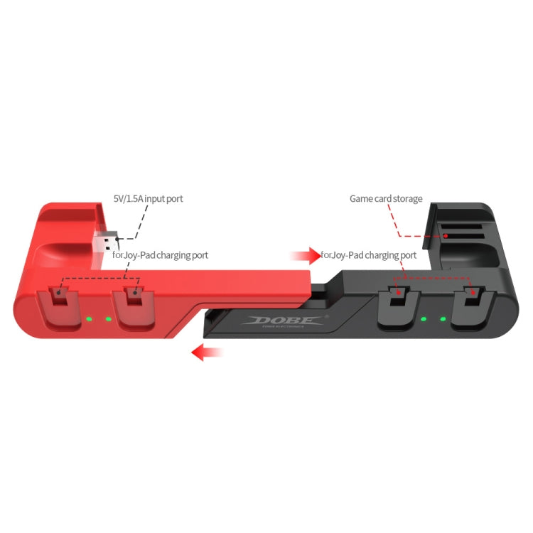 DOBE TNS-0122 4 In 1 Gamepad Charging Dock For Switch OLED(Red Black) - free shipping - PMC Jewellery - Order now!