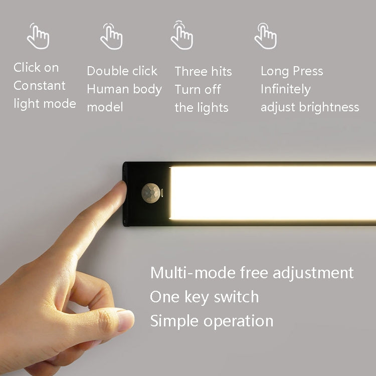 Intelligent Automatic Human Body Induction Wireless LED Lamp 80cm(Black + Neutral Light) - Sensor LED Lights by PMC TechLife | Online Shopping South Africa | PMC TechLife | Buy Now Pay Later Mobicred