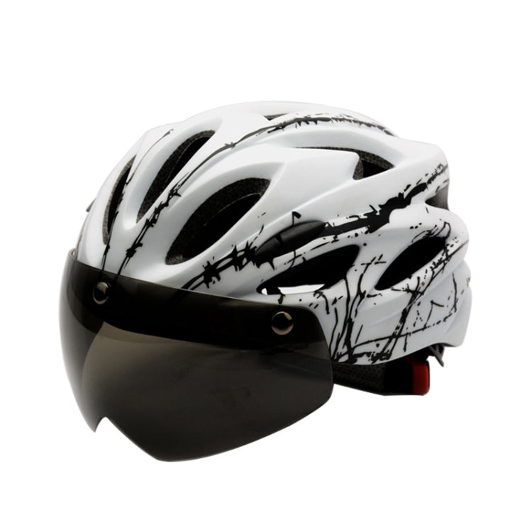 RZ285 Bicycle Outdoor Riding Helmet With Goggles(White Black) - Protective Helmet & Masks by PMC TechLife | Online Shopping South Africa | PMC TechLife | Buy Now Pay Later Mobicred