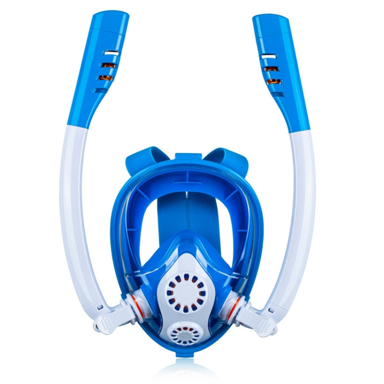 Kids Double Tube Full Dry Silicone Diving  Snorkeling Mask Swimming Glasses, Size: XS(White Blue) - Diving Mask by PMC TechLife | Online Shopping South Africa | PMC TechLife | Buy Now Pay Later Mobicred