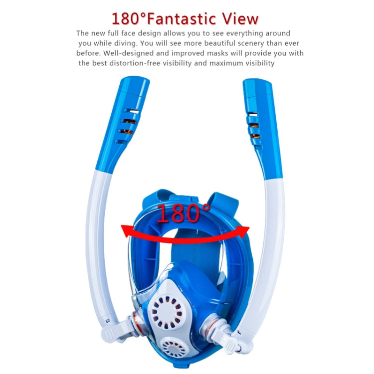 Kids Double Tube Full Dry Silicone Diving  Snorkeling Mask Swimming Glasses, Size: XS(White Blue) - Diving Mask by PMC TechLife | Online Shopping South Africa | PMC TechLife | Buy Now Pay Later Mobicred