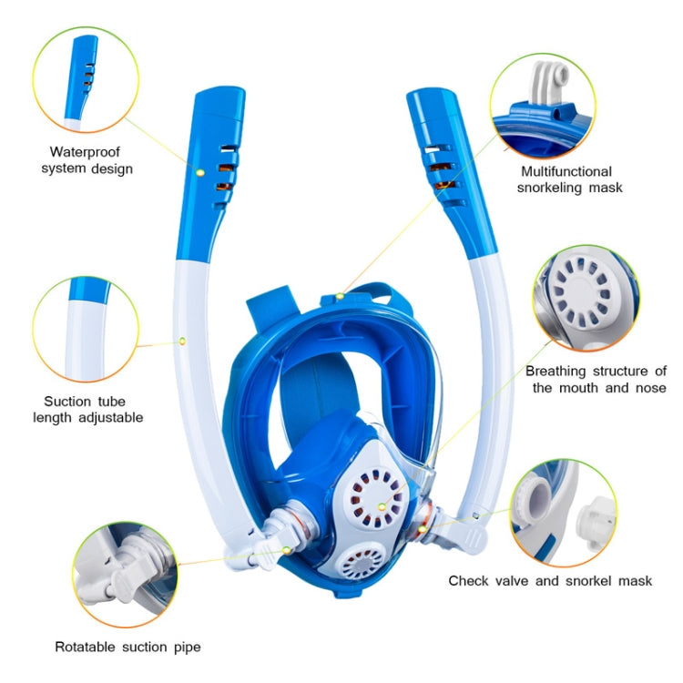 Kids Double Tube Full Dry Silicone Diving  Snorkeling Mask Swimming Glasses, Size: XS(White Yellow) - Diving Mask by PMC TechLife | Online Shopping South Africa | PMC TechLife | Buy Now Pay Later Mobicred