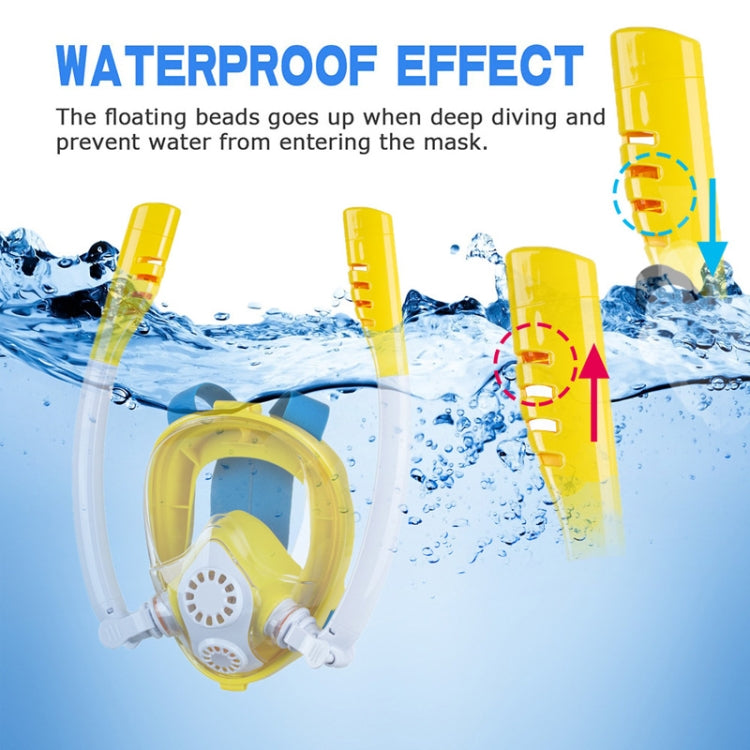 Kids Double Tube Full Dry Silicone Diving  Snorkeling Mask Swimming Glasses, Size: XS(White Yellow) - Diving Mask by PMC TechLife | Online Shopping South Africa | PMC TechLife | Buy Now Pay Later Mobicred