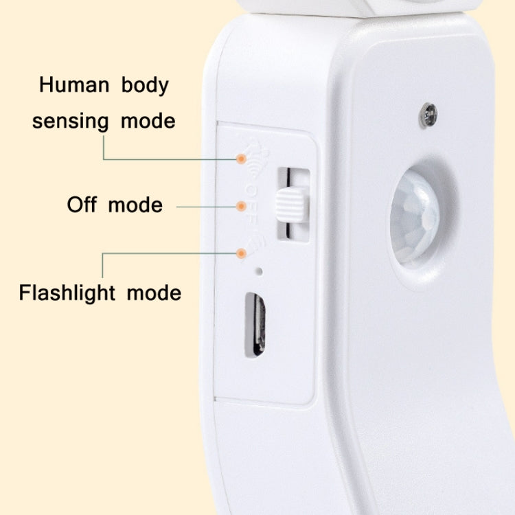 1.2W LED Intelligent Human Body Induction USB Charging Night Light, Light color: Sensor Warm Light - Sensor LED Lights by PMC TechLife | Online Shopping South Africa | PMC TechLife | Buy Now Pay Later Mobicred