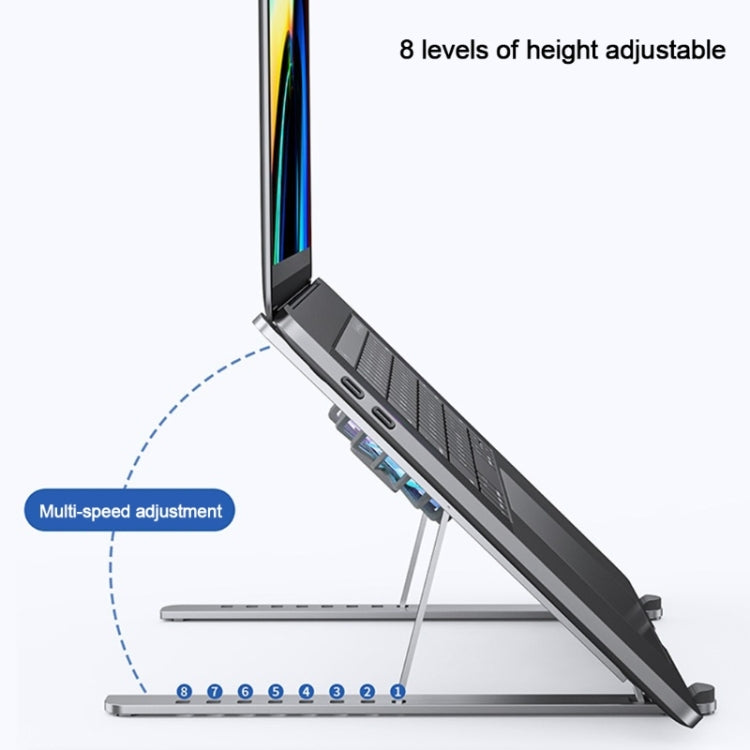 BONERUY P11F Notebook Cooling Bracket Fan Aluminum Alloy Radiator, Colour: Grey - free shipping - PMC Jewellery - Order now!