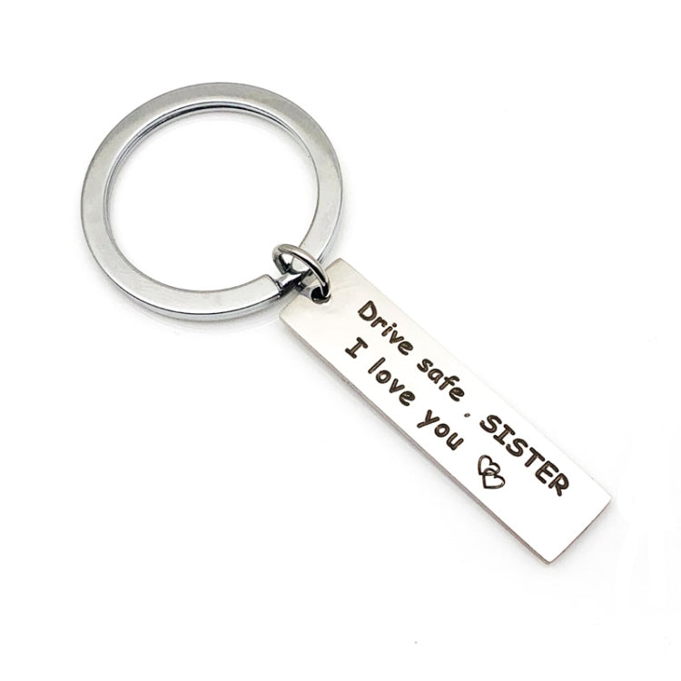 10 PCS C1010 Drive Safe Stainless Steel Tag Keychain 10x40mm(Sister) - Key Rings by PMC TechLife | Online Shopping South Africa | PMC TechLife | Buy Now Pay Later Mobicred