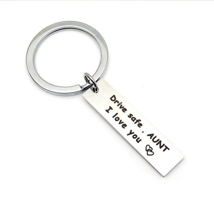 10 PCS C1010 Drive Safe Stainless Steel Tag Keychain 10x40mm(Aunt) - Key Rings by PMC TechLife | Online Shopping South Africa | PMC TechLife | Buy Now Pay Later Mobicred