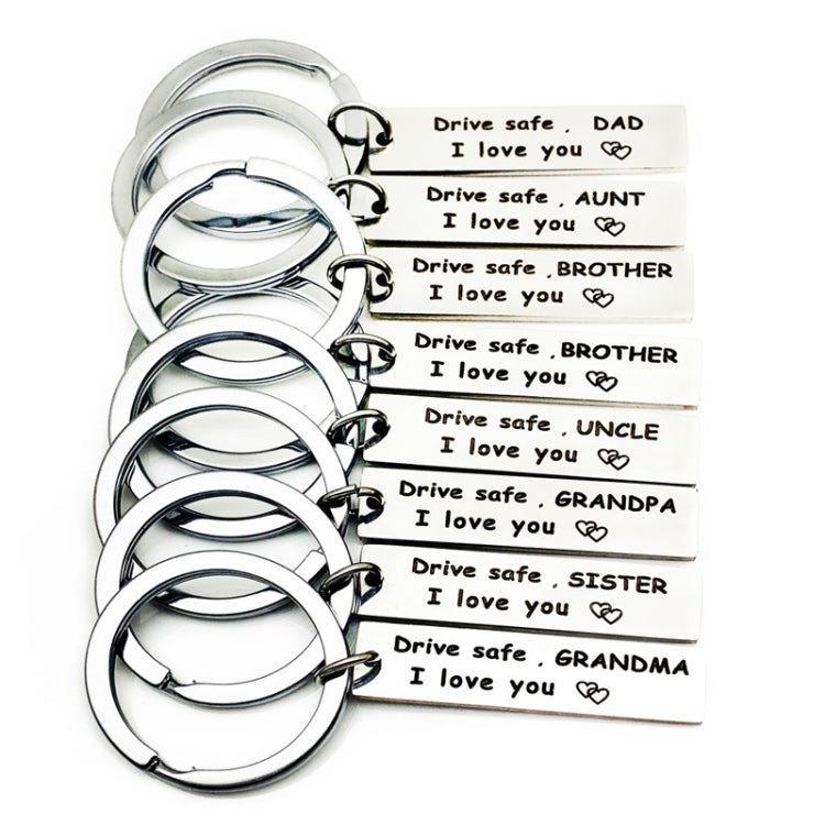 10 PCS C1010 Drive Safe Stainless Steel Tag Keychain 10x40mm(Mom) - Key Rings by PMC TechLife | Online Shopping South Africa | PMC TechLife | Buy Now Pay Later Mobicred