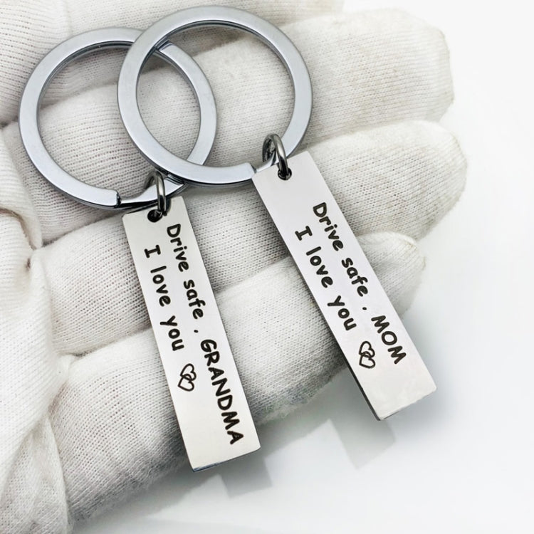 10 PCS C1010 Drive Safe Stainless Steel Tag Keychain 10x40mm(Mom) - Key Rings by PMC TechLife | Online Shopping South Africa | PMC TechLife | Buy Now Pay Later Mobicred