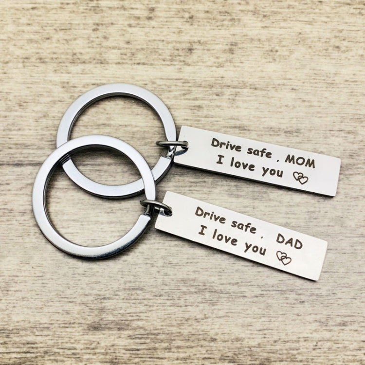 10 PCS C1010 Drive Safe Stainless Steel Tag Keychain 10x40mm(Brother) - Key Rings by PMC TechLife | Online Shopping South Africa | PMC TechLife | Buy Now Pay Later Mobicred