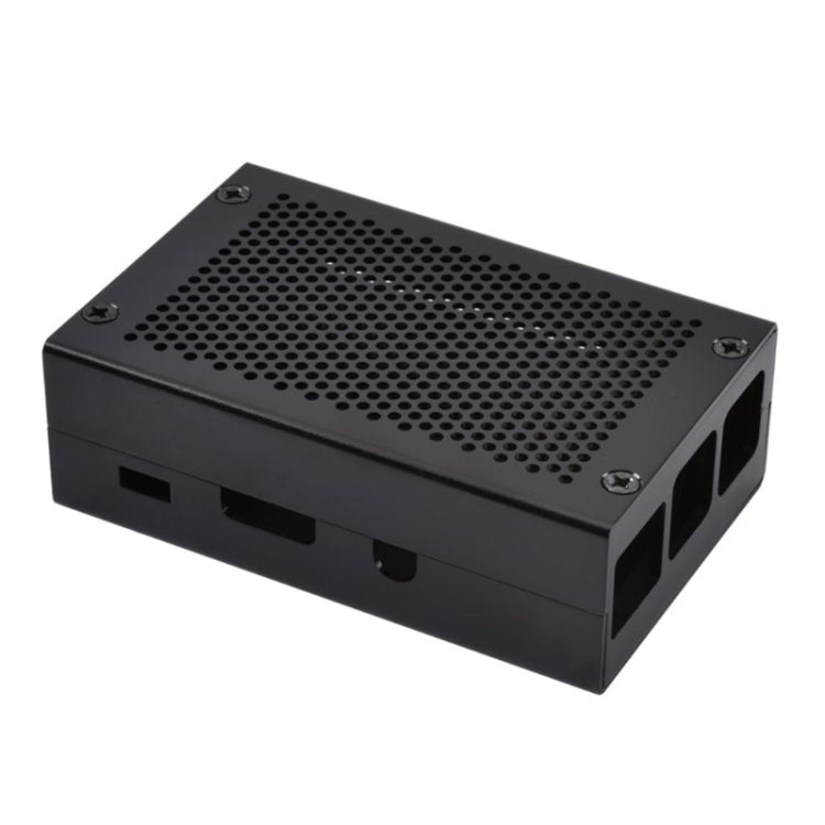 Aluminum Alloy Shell Grid Cooling Box For Raspberry Pi 3 Model B Pi 2/B + Black - Raspberry Pi Accessories by PMC TechLife | Online Shopping South Africa | PMC TechLife | Buy Now Pay Later Mobicred