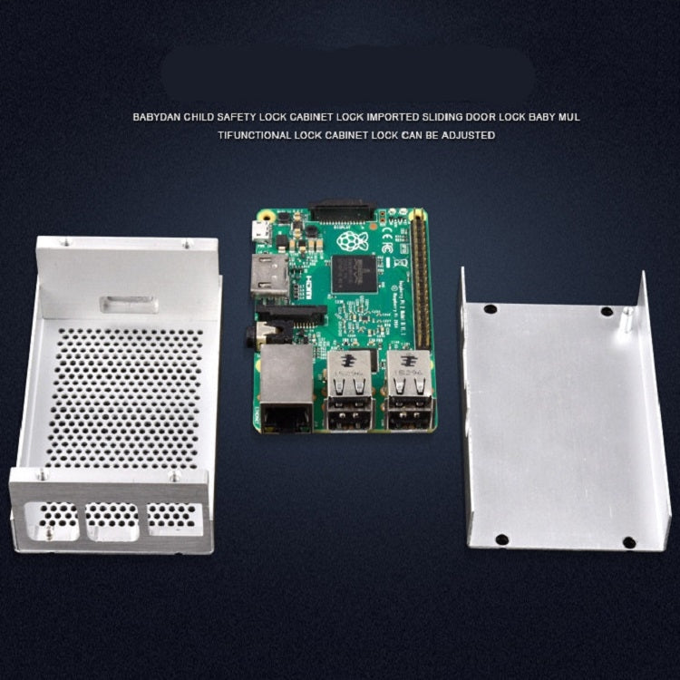 Aluminum Alloy Shell Grid Cooling Box For Raspberry Pi 3 Model B Pi 2/B + Black - Raspberry Pi Accessories by PMC TechLife | Online Shopping South Africa | PMC TechLife | Buy Now Pay Later Mobicred