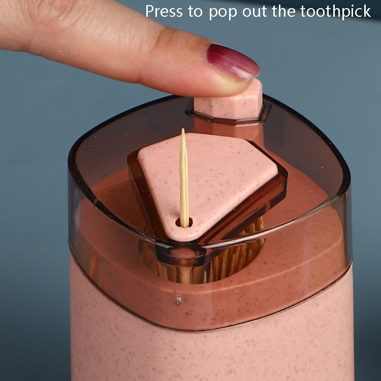 MS-263 Press Toothpick Box Kitchen Gadget(Wheat Pink) - Toothpick Boxes by PMC TechLife | Online Shopping South Africa | PMC TechLife | Buy Now Pay Later Mobicred