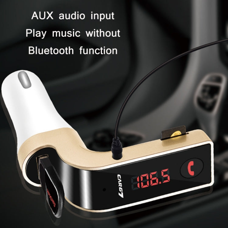 G7 Car Hands-Free Bluetooth FM Player MP3(Gold) - Bluetooth Car Kits by PMC TechLife | Online Shopping South Africa | PMC TechLife | Buy Now Pay Later Mobicred