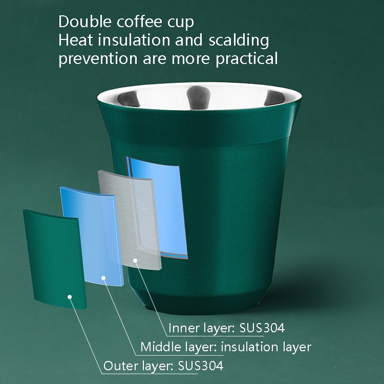304 Stainless Steel Coffee Capsule Cup Double Insulation Coffee Cup, Style: Large Green - free shipping - PMC TechLife - Order now!