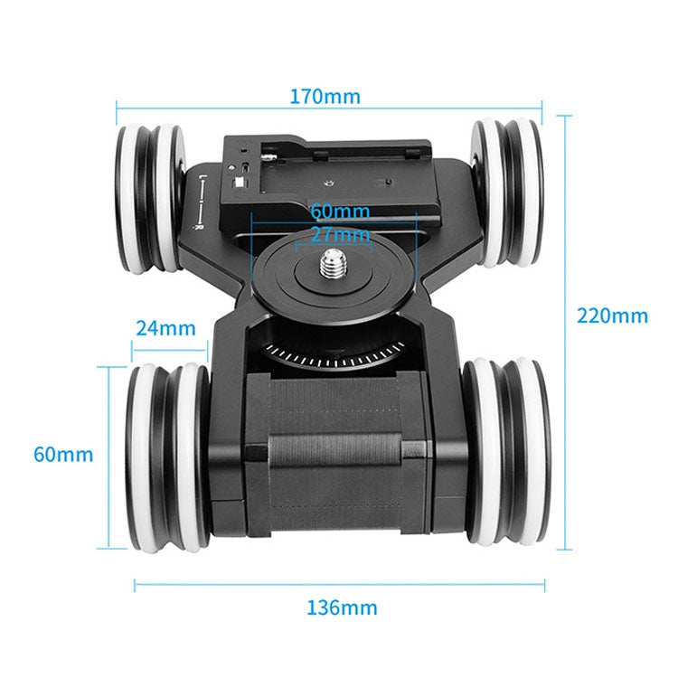 Tank 2 Electric Slide Rail Rolling Dolly Car Without Battery(Black) - Camera Dolly by PMC TechLife | Online Shopping South Africa | PMC TechLife | Buy Now Pay Later Mobicred