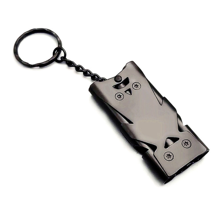 Outdoor High Decibel Stainless Steel Three-Tube Survival Rescue Whistle(Black) - Emergency Tools by PMC TechLife | Online Shopping South Africa | PMC TechLife | Buy Now Pay Later Mobicred