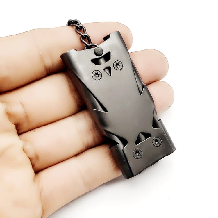 Outdoor High Decibel Stainless Steel Three-Tube Survival Rescue Whistle(Black) - Emergency Tools by PMC TechLife | Online Shopping South Africa | PMC TechLife | Buy Now Pay Later Mobicred