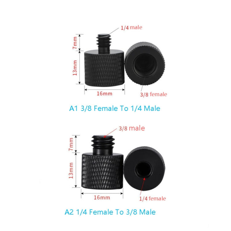 10 PCS Screw Adapter 1/4 Female to 3/8 Male Screw (Black) - free shipping - PMC TechLife - Order now!