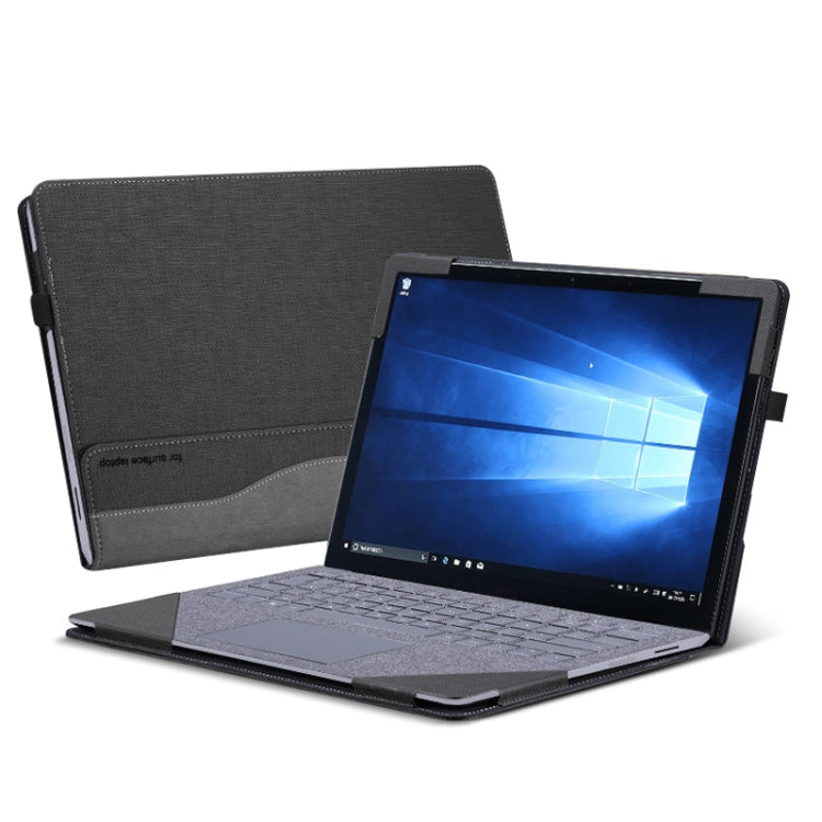 13.5 Inch Multifunctional PU Leather Laptop Sleeve For Microsoft Surface Laptop 1/2/3/4(Gentleman Gray) - free shipping - PMC Jewellery - Order now!