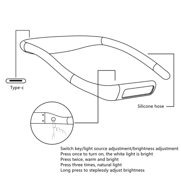 GH-8 USB Hanging Neck Lamp Table Lamp Night Light(Black) - Desk Lamps by PMc TechLife | Online Shopping South Africa | PMc TechLife | Buy Now Pay Later Mobicred