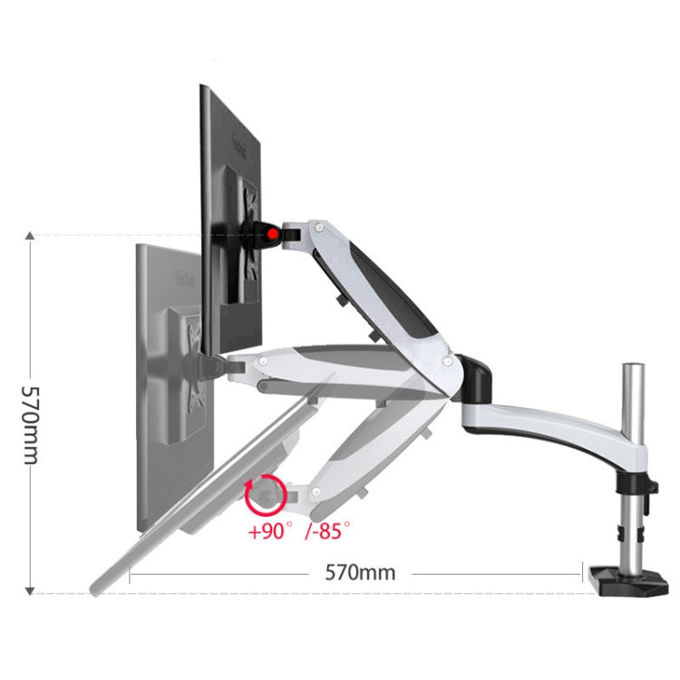 Gibbon Mounts Desktop Lifting Rotating Computer Monitor Stand, Specification Table Clip White GM112C - free shipping - PMC Jewellery - Order now!