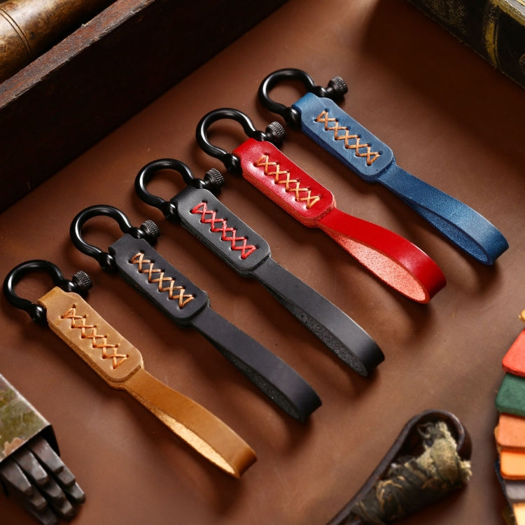 A001 Car Keychain Leather Long Key Rope(Oil Wax Red) - Key Rings by PMC TechLife | Online Shopping South Africa | PMC TechLife | Buy Now Pay Later Mobicred