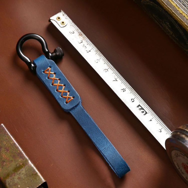 A001 Car Keychain Leather Long Key Rope(Crazy Horse Blue) - Key Rings by PMC TechLife | Online Shopping South Africa | PMC TechLife | Buy Now Pay Later Mobicred