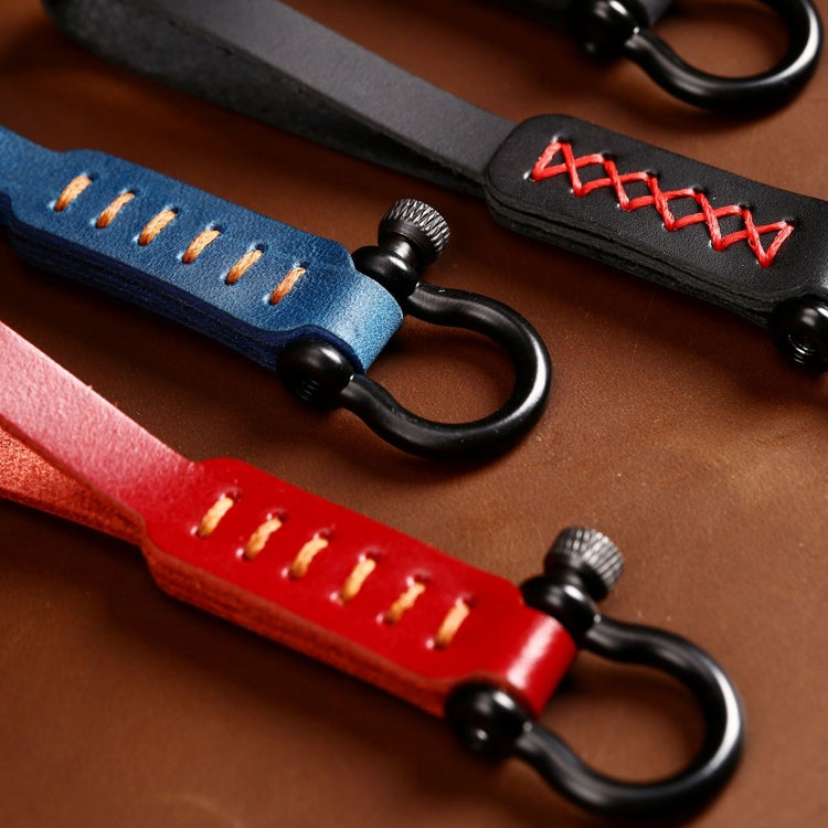 A001 Car Keychain Leather Long Key Rope(Crazy Horse Blue) - Key Rings by PMC TechLife | Online Shopping South Africa | PMC TechLife | Buy Now Pay Later Mobicred