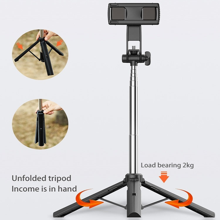 CYKE Folding Telescopic Mobile Phone Broadcast Stand Tripod, Specification: A31E-1.1m (With Light) - free shipping - PMC Jewellery - Order now!