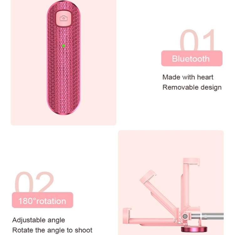 CYKE N-MY Integrated Tripod Bluetooth Live Selfie Stick(Pink) - Selfie Sticks by CYKE | Online Shopping South Africa | PMC TechLife | Buy Now Pay Later Mobicred