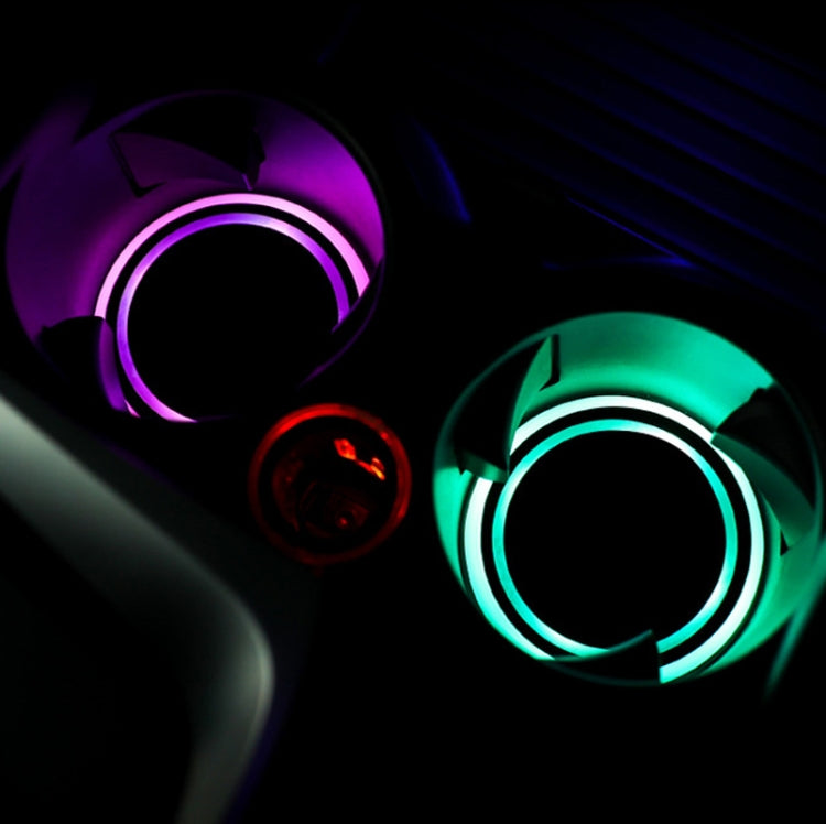 1 Pair 68mm LED Smart Light-Emitting Coaster Light Car Cup Slot Atmosphere Light(Star) - Car Drink Holders by PMC TechLife | Online Shopping South Africa | PMC TechLife | Buy Now Pay Later Mobicred