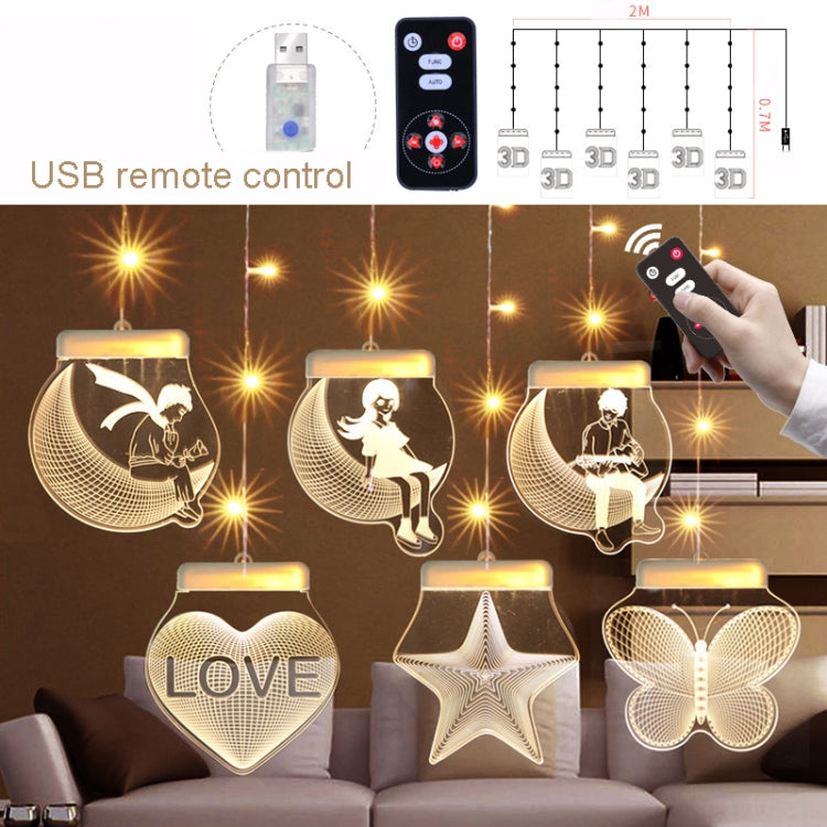 2m Romantic Girl Icicle Lamp Window Decoration Hanging Lamp, Style: Warm White Light + RC - Holiday Lights by PMc TechLife | Online Shopping South Africa | PMc TechLife | Buy Now Pay Later Mobicred