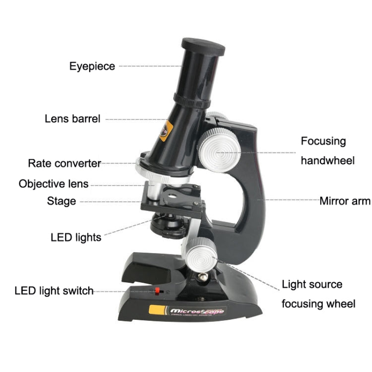 C2119 Children Early Education HD 450X Microscope Toy(Black) - Digital Microscope by PMC TechLife | Online Shopping South Africa | PMC TechLife | Buy Now Pay Later Mobicred