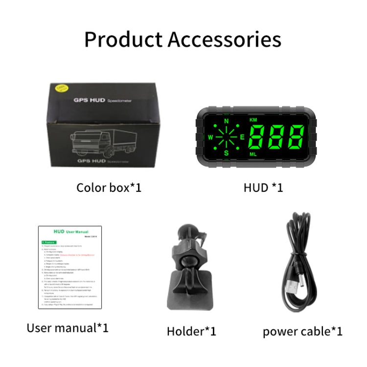 C3010 Car Head-up Display Speed Alarm(English Version) - Head Up Display System by PMC TechLife | Online Shopping South Africa | PMC TechLife | Buy Now Pay Later Mobicred