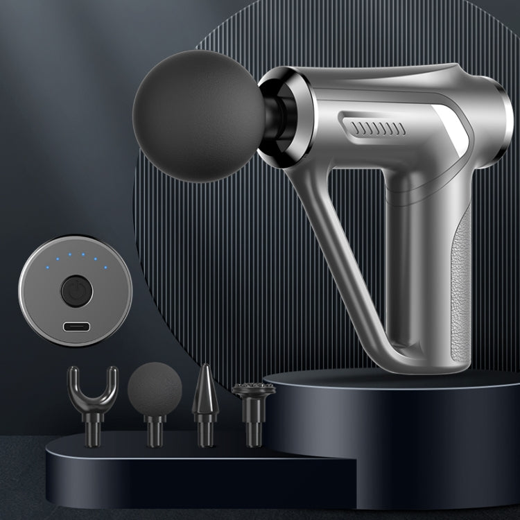 HB-008  Triangular Electric Fascia Gun Body Massage Gun, Specification: Button Style(Silver) - free shipping - PMC TechLife - Order now!