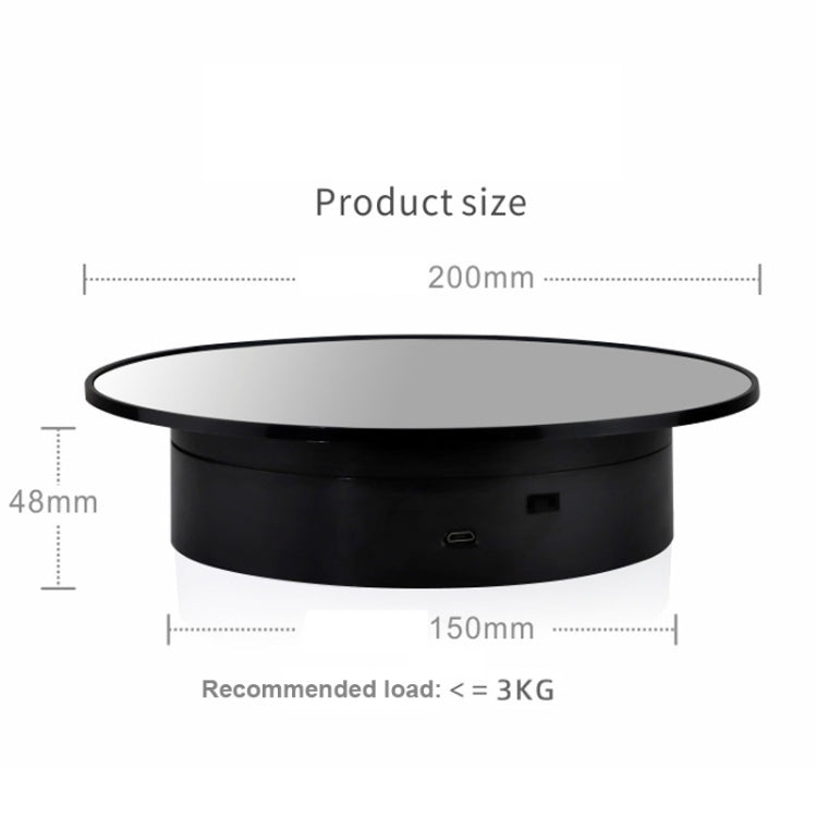 20cmTwo-Way Turntable Display Stand Video Shooting Props Turntable(Black Mirror) -  by PMC TechLife | Online Shopping South Africa | PMC TechLife | Buy Now Pay Later Mobicred