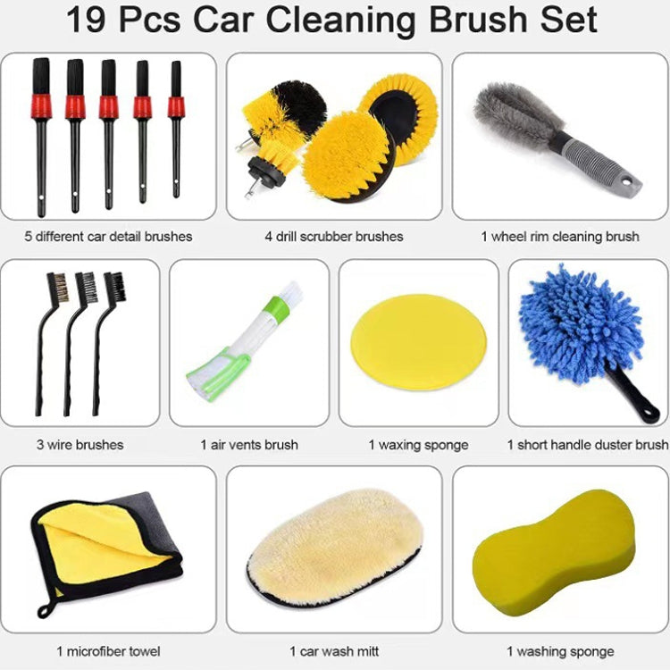 19 PCS / Set Car Wheel Cleaning Brush Interior Detail Brush - free shipping - PMC TechLife - Order now!