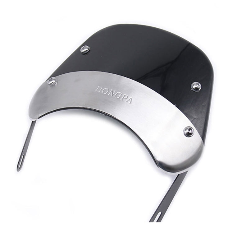 HONGPA DY-002 5-7 Inch Retro Motorcycle Modified PC Windshield(Black) - Others by HONGPA | Online Shopping South Africa | PMC TechLife | Buy Now Pay Later Mobicred