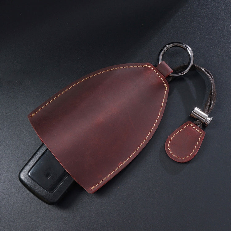18Y-009 Vintage Handmade Leather Car Pull-Out Key Case(Oil Wax Skin Camel) - Car Key Cases by PMC TechLife | Online Shopping South Africa | PMC TechLife | Buy Now Pay Later Mobicred