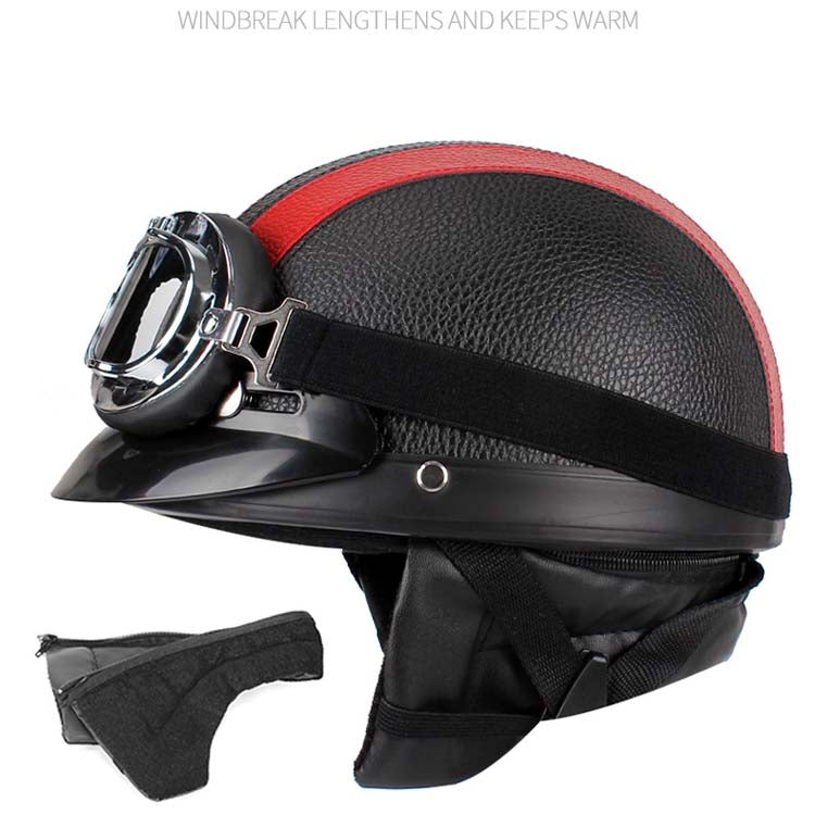 BSDDP A0318 PU Helmet With Goggles, Size: One Size(Black Pink) - Helmets by BSDDP | Online Shopping South Africa | PMC TechLife | Buy Now Pay Later Mobicred