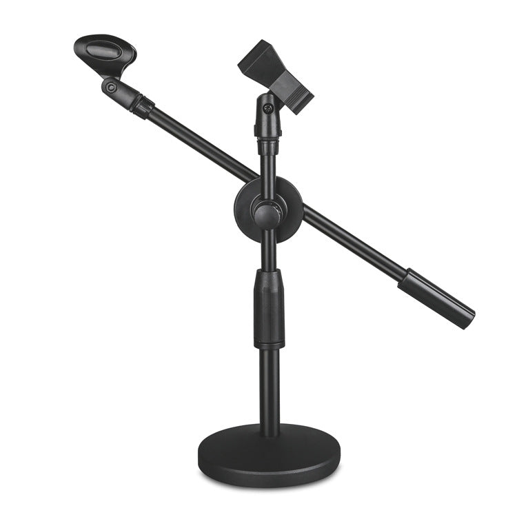 LKT-300 30-65cm Full Metal Disc Base Dual Microphone Stand,Size: 140mm Base - Stand by PMC TechLife | Online Shopping South Africa | PMC TechLife | Buy Now Pay Later Mobicred