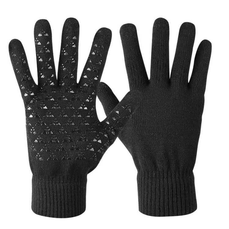 1 Pair Thick Velvet Touch Screen Knitted Warm Gloves, Size: Free Size(Black) - Full Finger Gloves by PMC TechLife | Online Shopping South Africa | PMC TechLife | Buy Now Pay Later Mobicred