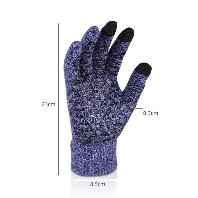 1 Pair Thick Velvet Touch Screen Knitted Warm Gloves, Size: Free Size(Blue) - Full Finger Gloves by PMC TechLife | Online Shopping South Africa | PMC TechLife | Buy Now Pay Later Mobicred