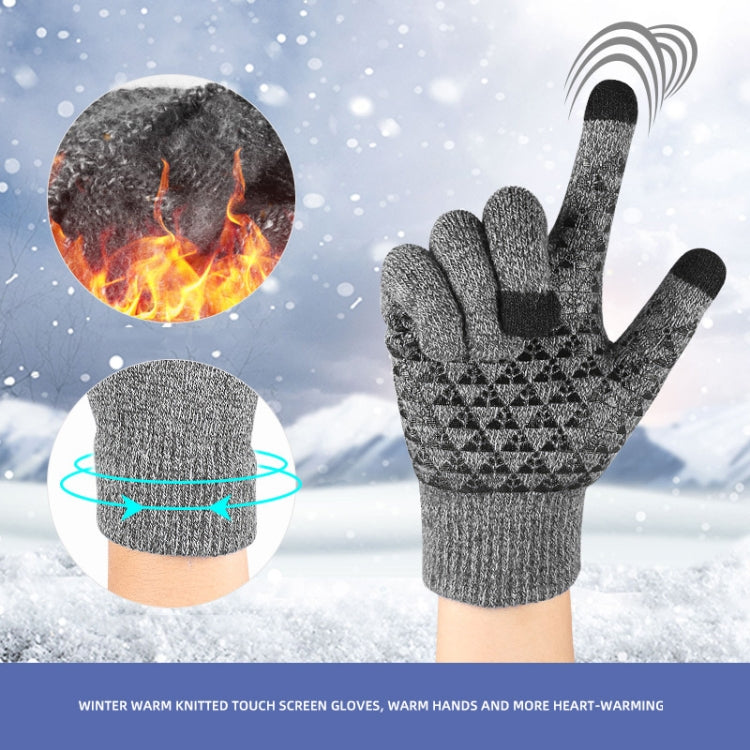 1 Pair Thick Velvet Touch Screen Knitted Warm Gloves, Size: Free Size(Black) - Full Finger Gloves by PMC TechLife | Online Shopping South Africa | PMC TechLife | Buy Now Pay Later Mobicred